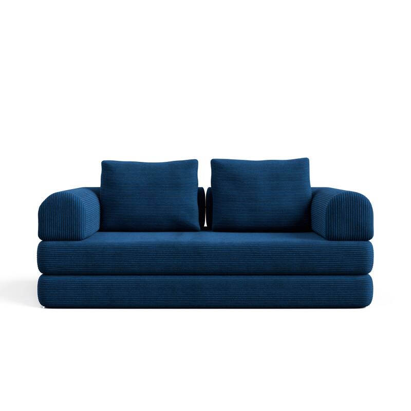 247 Shop At Home Sorai Modern Chenille Foam Modular Sofa with Pillows