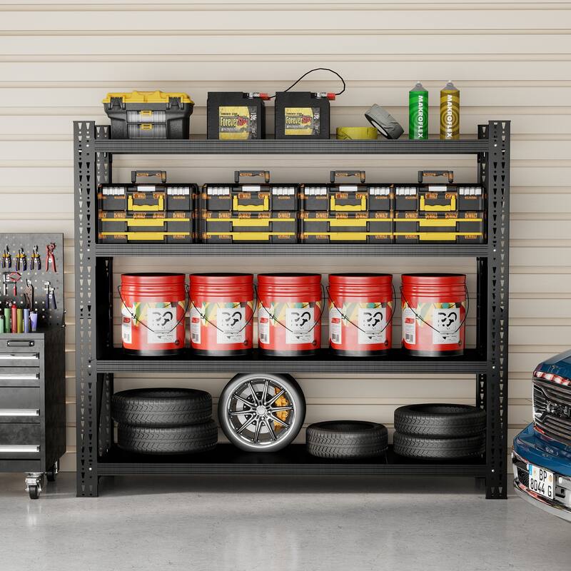 Heavy Duty Garage Shelving 4000LBS, Extra Wide Metal Adjustable Shelves, 69"H Industrial Storage Unit for Warehouse