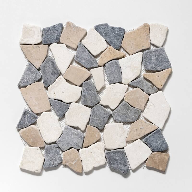 Fit Mosaic 11 in. x 11 in. Marble Mesh-Mounted Mosaic Wall and Floor Tile