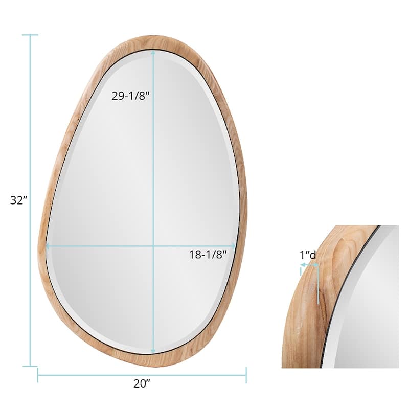 Allan Andrews Asymmetrical Bleached Oak Wood Framed Wall Mirror