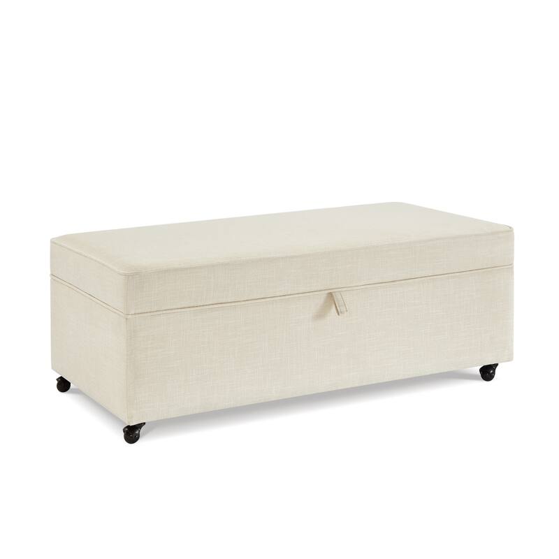 Modern Large Comfort Sofa Ottoman with Storage,Modular Sectional Storage Ottoman With Wheels For Living Room,Lounge Ottoman