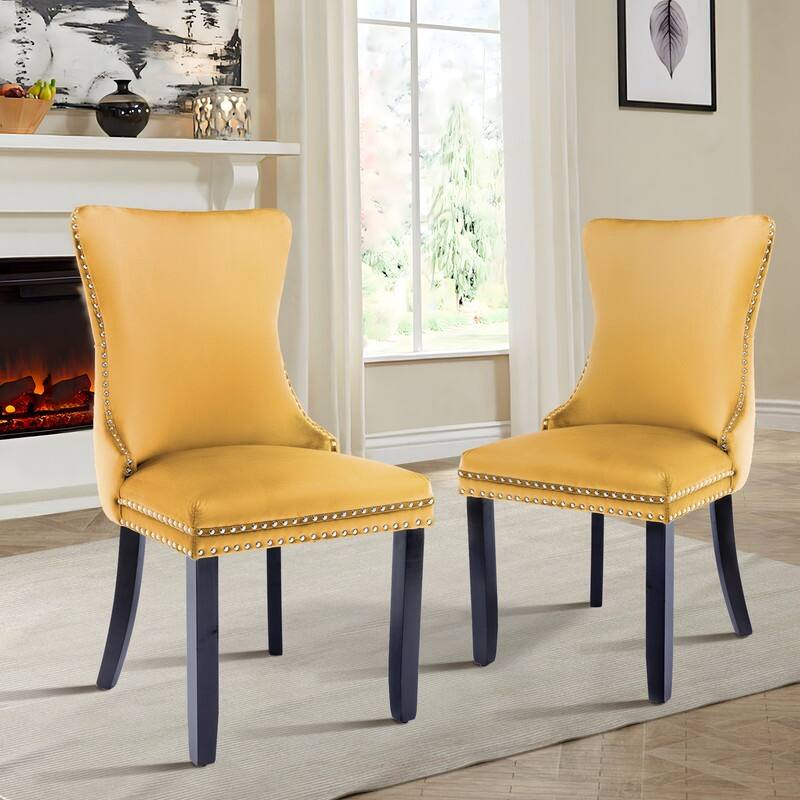 Upholstered Wing Back Dining Chair (Set of 2)