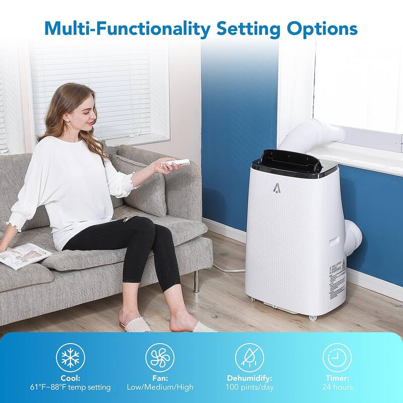 15,000 BTU Portable Air Conditioners, Coolings Up to 850 Sq.Ft, 3-in-1 AC Unit with LED Function Display