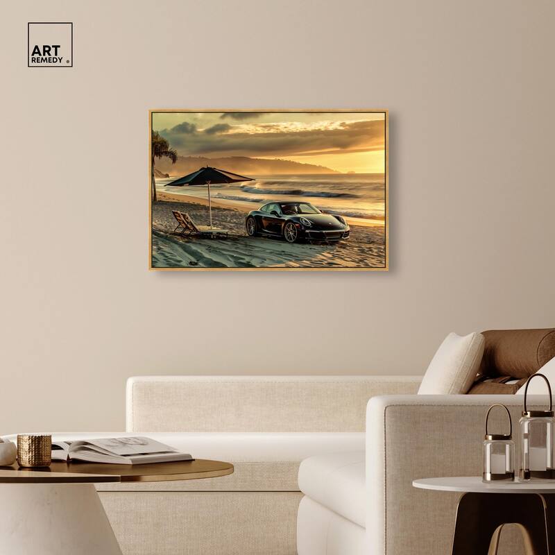 Lovely Sunset Beach Drive Canvas by Art Remedy