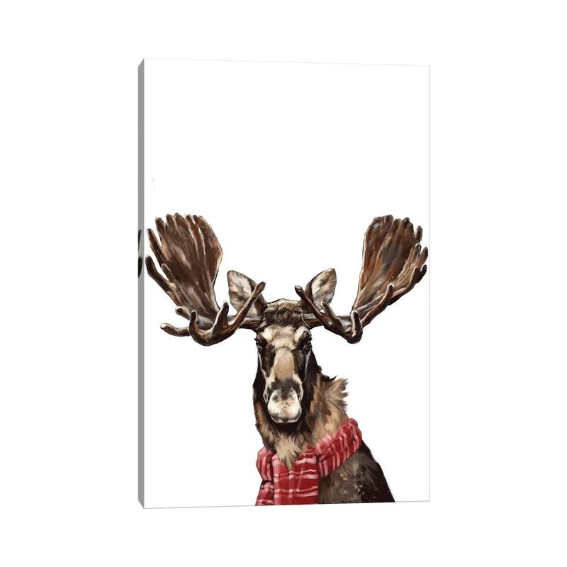 iCanvas "Christmas Moose" by Big Nose Work Canvas Print