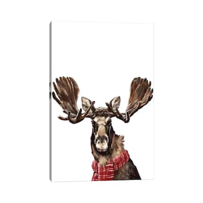 iCanvas "Christmas Moose" by Big Nose Work Canvas Print