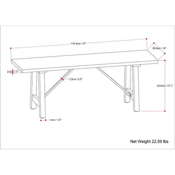 WYNDENHALL Jake SOLID MANGO WOOD 47 inch Wide Industrial Contemporary ...