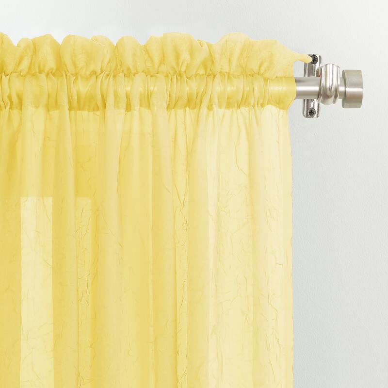 No. 918 Erica Sheer Crushed Voile Single Curtain Panel, Single Panel