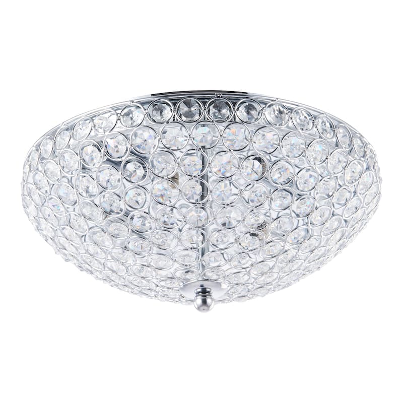 CO-Z 12-inch 2 Light Crystal Chandelier Flush Mount Ceiling Light - Transparent