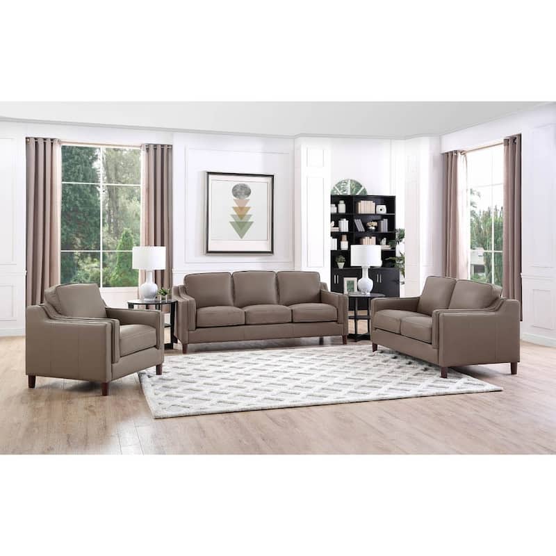 Hydeline Bella 3-piece Top Grain Leather Sofa, Loveseat, and Chair Set