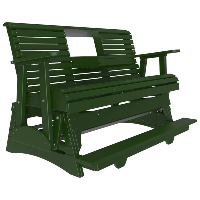 Poly Lumber Plain Rollback Balcony Glider - 5' - Green