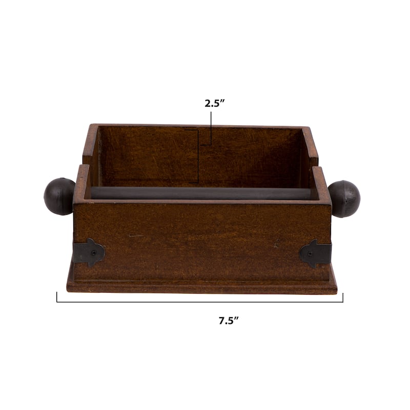 Wood Napkin Holder with Metal Bar