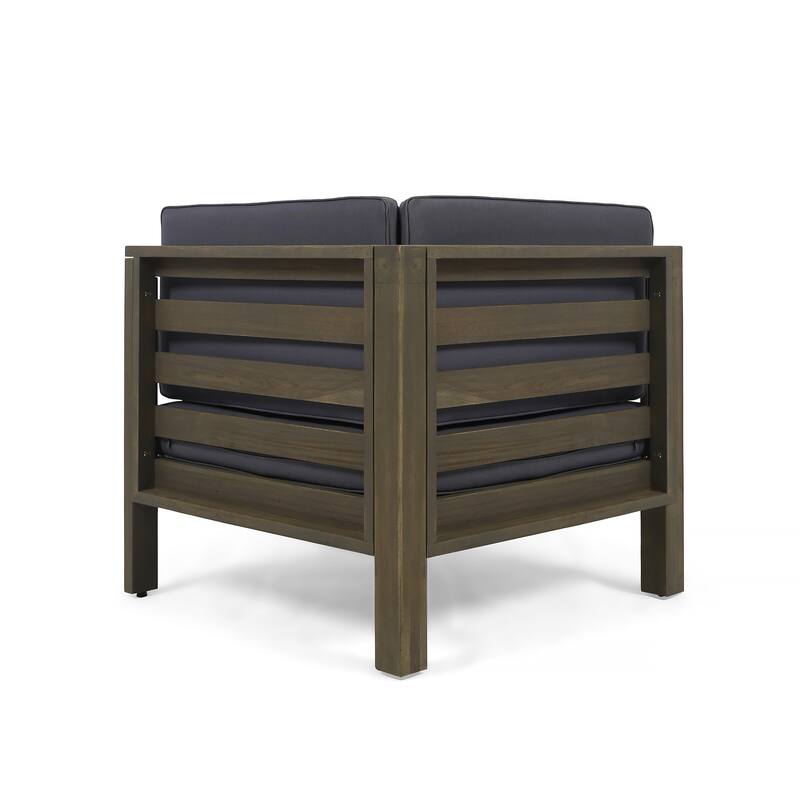 Oana Outdoor 9-Piece Acacia Wood Sectional Sofa Set with Coffee Table by Christopher Knight Home