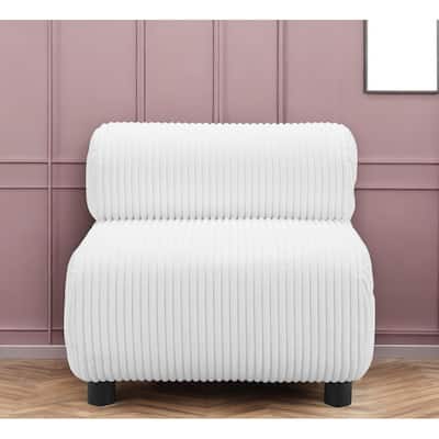 HomeRoots 31" White And Black Corduroy And Upholstered Side Chair - 31' X '26.8' X '36