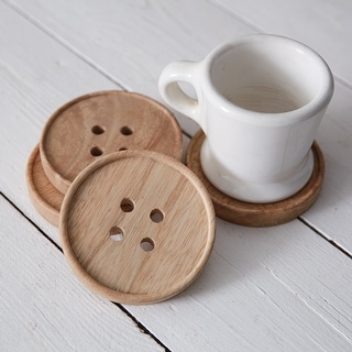 Set of Four Button Coasters - 4