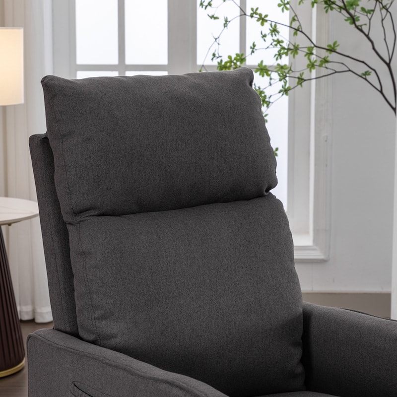 Modern Swivel Rocking Chair With Adjustable Back And Footrest