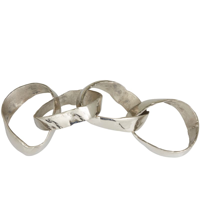 Aluminum Metal Chain Sculpture - Black, Gold, Silver