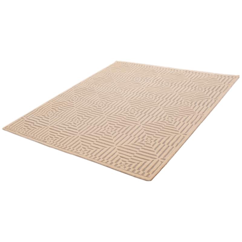 ECARPETGALLERY Hand-knotted Tangier Cream Wool Rug - 8'2 x 9'11