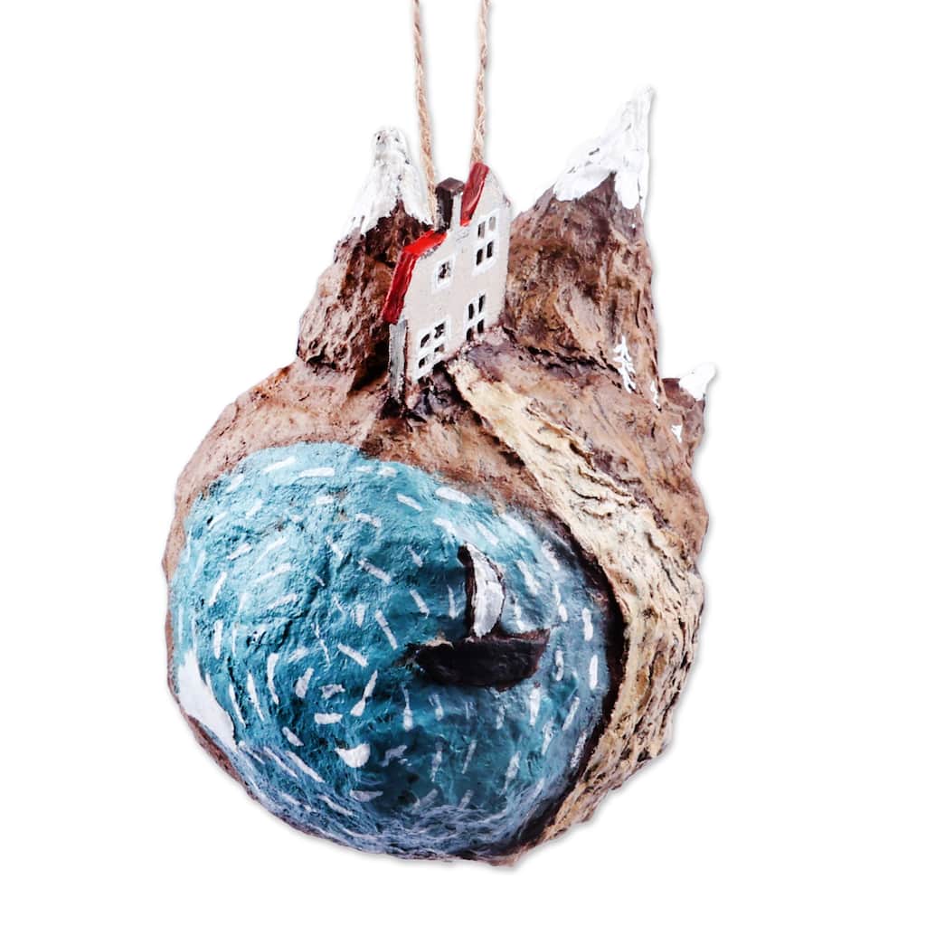 Novica Handmade The Landscape Papier Mache Ornament