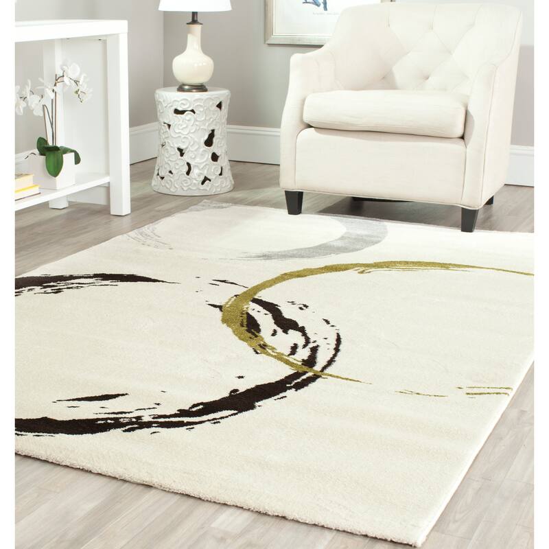 SAFAVIEH Porcello Cerise Modern Rug - 2'7" x 5' - Ivory/Green - Rectangle