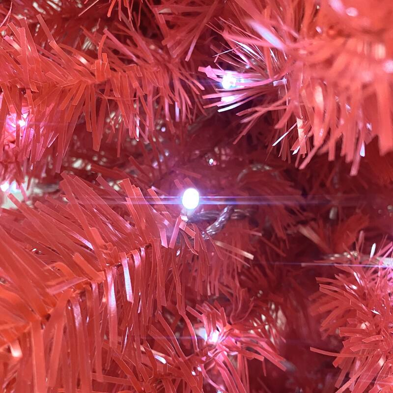 6FT Santa Hat-Inspired Artificial Christmas Tree, Bendable Top with 300 Pre-Lit LED Lights, Red & White