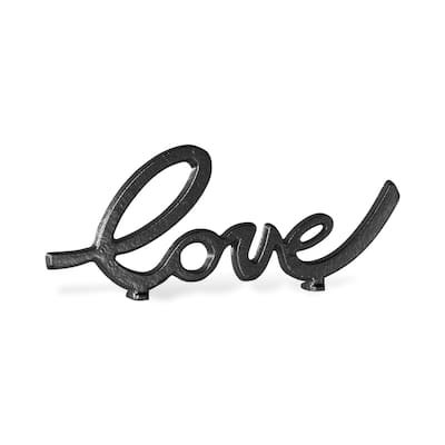 Roven Cast Iron Calligraphic Love Table Decor