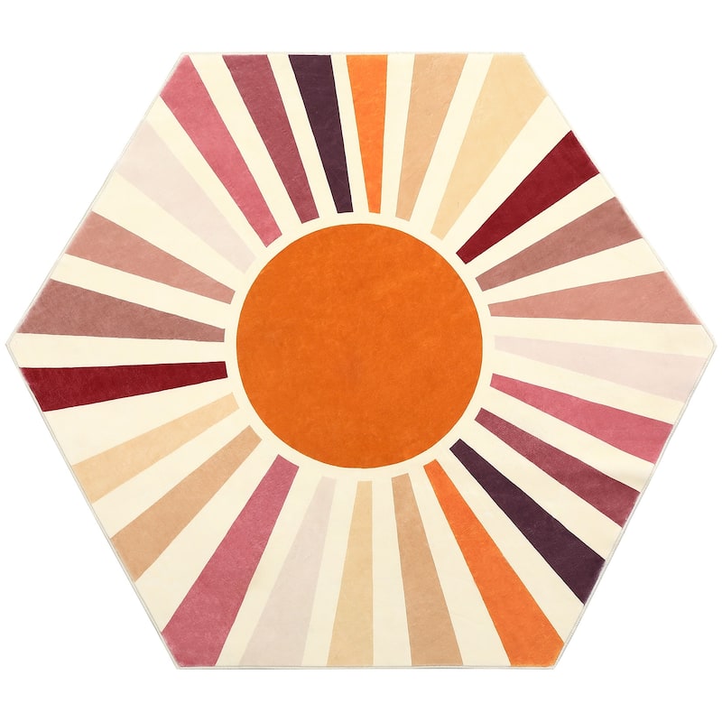 Garvee Rainbow Sol Kids Area Rug