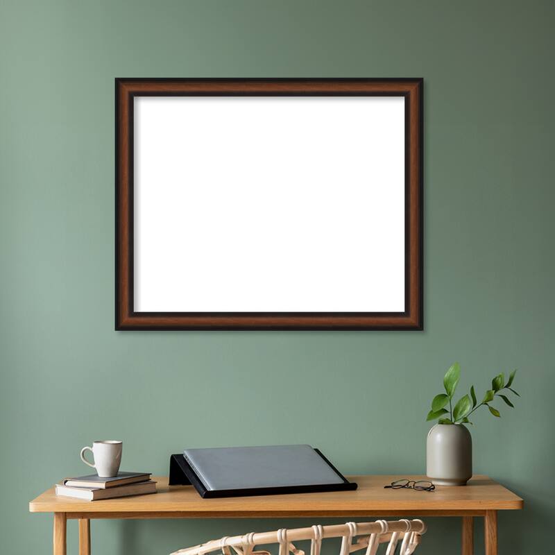 Amanti Art Yale Walnut Framed Dry Erase Magnetic Board