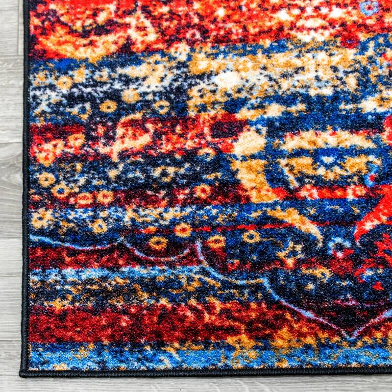 Superior Oswell Medallion Non-Slip Washable Indoor Runner or Area Rug