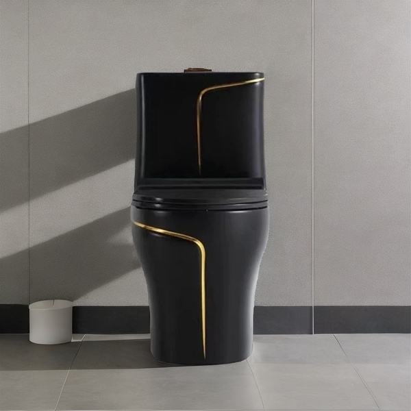 話題の人気 Black Comfort Ceramic One Piece Toilet with Seat - On Sale テーブル・机