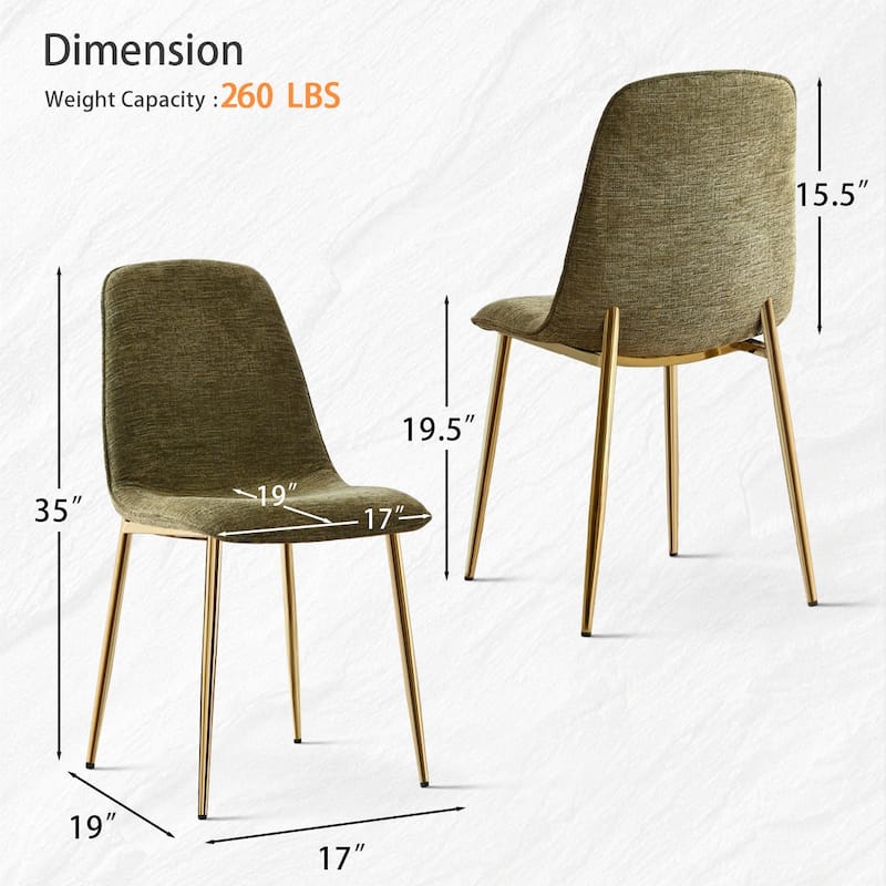 Upholstered Chenille Dining Chair(Set of 2)