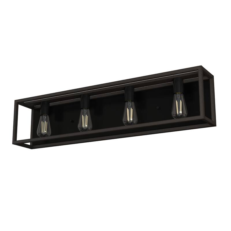 Hunter Squire Manor 4-Light Vanity Wall Light - Modern Farmhouse, Transitional - Damp Rated!