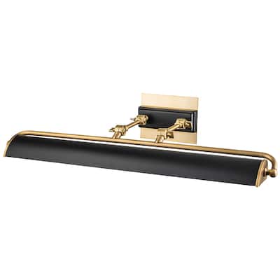 Winchfield Large Picture Light in Aged Brass and Matte Black - 5"h x 27.5"w x 12"d