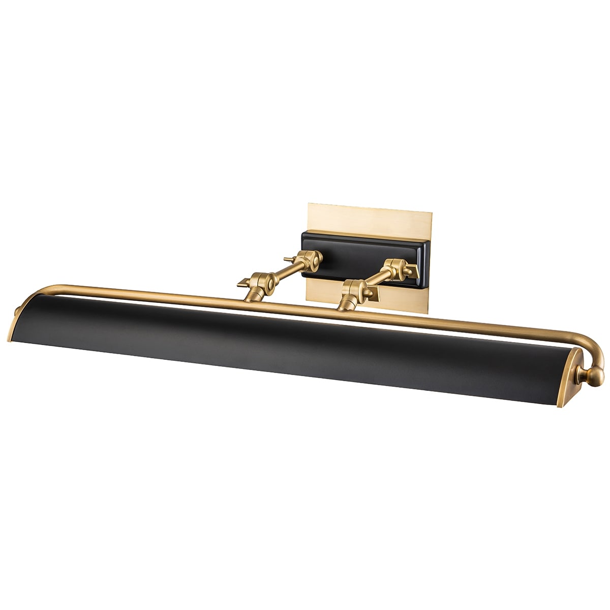Winchfield Large Picture Light in Aged Brass and Matte Black - 5"h x 27.5"w x 12"d