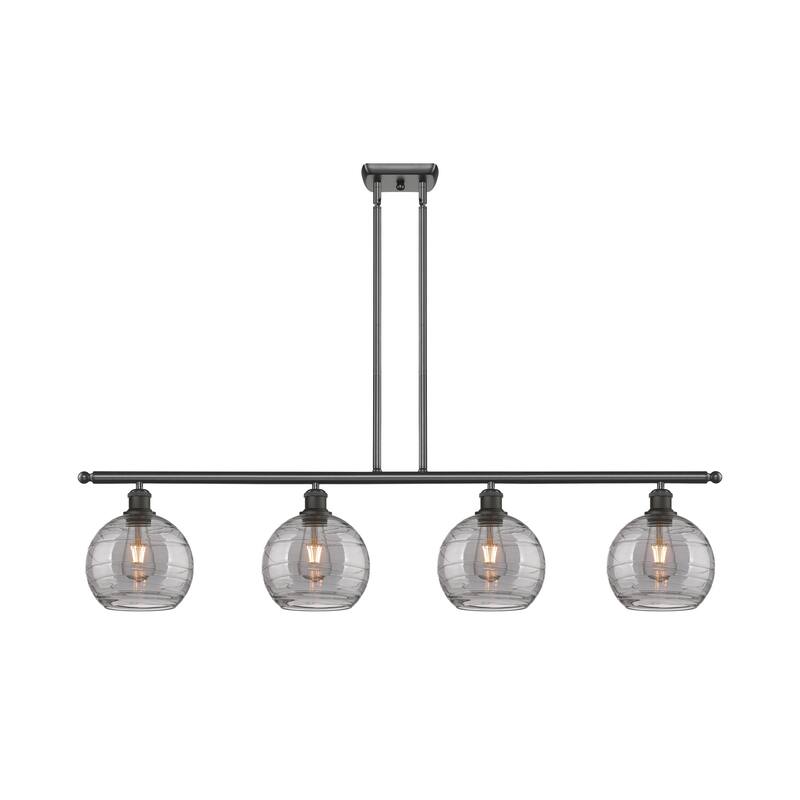 Innovations Lighting 516-4I 10 48 Athens Deco Swirl Chandelier Athens - Oil Rubbed Bronze / Light Smoke Deco Swirl