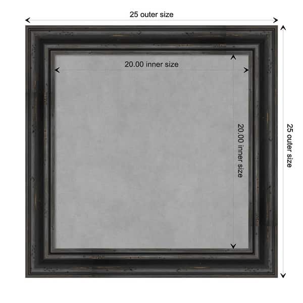 dimension image slide 16 of 17, Amanti Art Rustic Pine Black Framed Magnetic Board