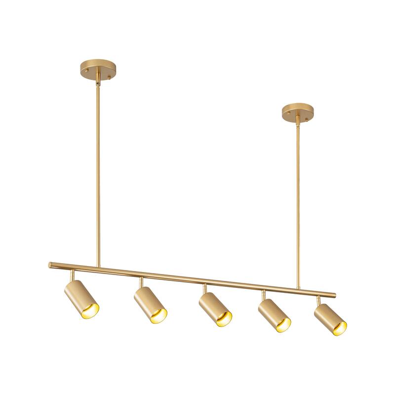 43.3" 5-Light Industrial Linear Track Lighting with Adjustable Track Heads