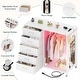 preview thumbnail 18 of 29, Kid's Closet Organizer with Fabric Drawers and Mirror, Rolling Dresser and Chest with Charge Station