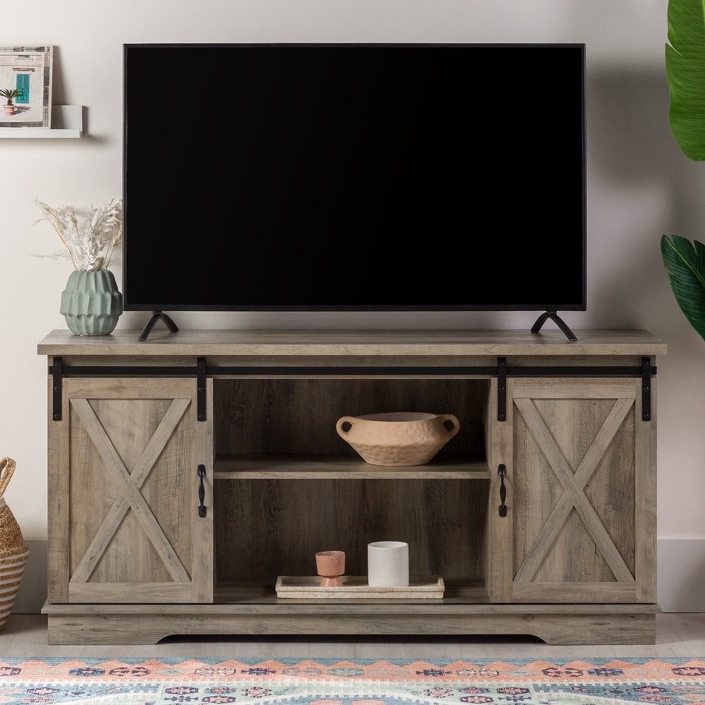 Walker Edison Wind Gap 58-inch Sliding Barn Door TV Stand