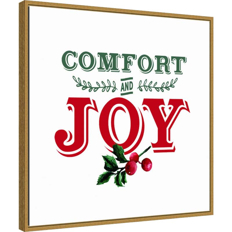 Comfort and Joy Holly Berry by Amanti Art Portfolio Framed Canvas Wall Art