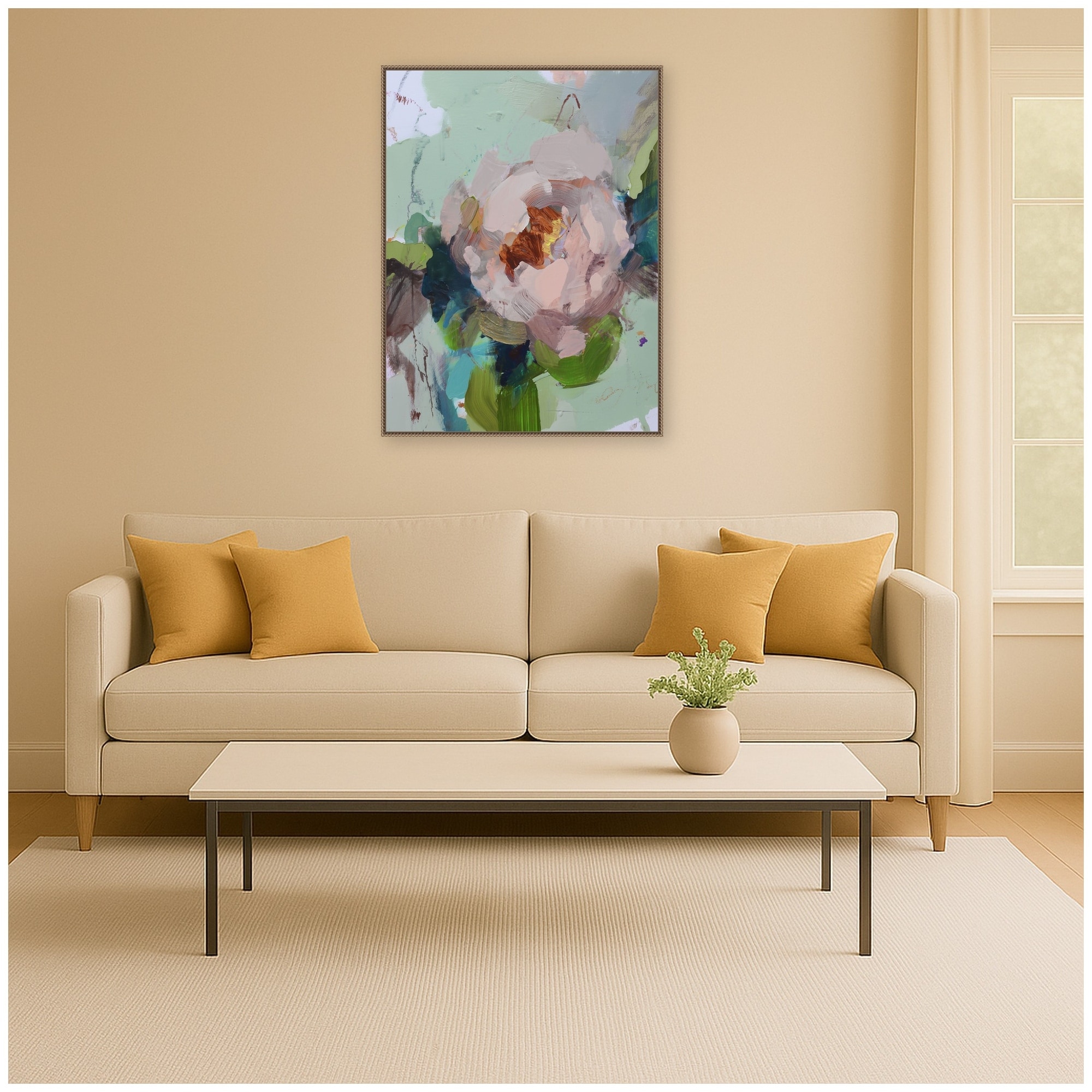 Kate and Laurel Peony I by Amy Lighthall Framed Canvas Wall Art Print