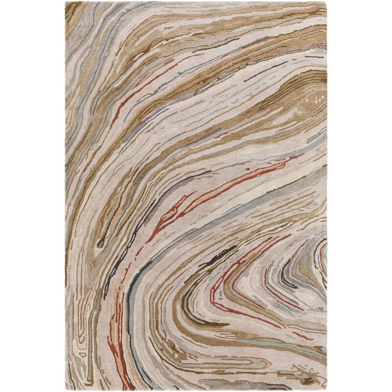 Communite Minimalist Abstract Hand Tufted Area Rug - Brown - 10' x 14'