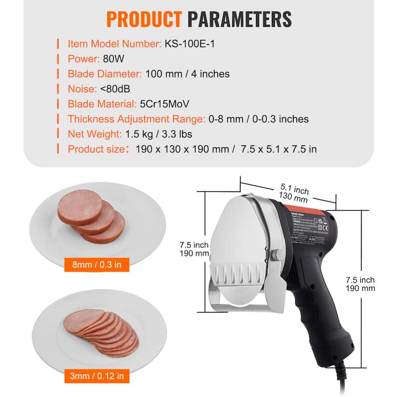 Electric Shawarma Knife Doner Kebab Meat Slicer with 2 Blades