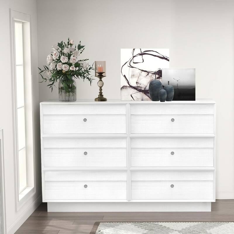 6 - Drawer Dresser - White