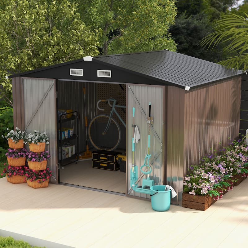7.6x9.7 FT Outdoor Garden Storage Shed