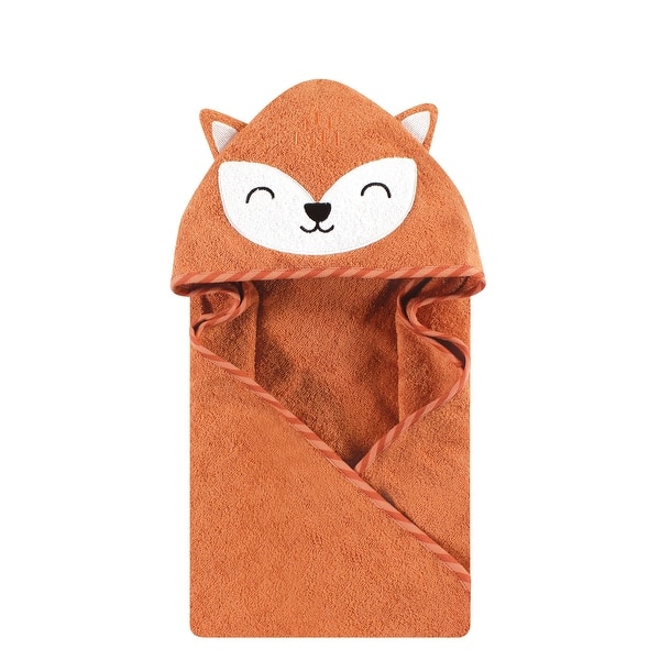 slide 1 of 1, Hudson Baby Infant Boy Cotton Animal Face Hooded Towel, Orange Fox, One Size - Orange Fox - One Size One Size - Orange Fox