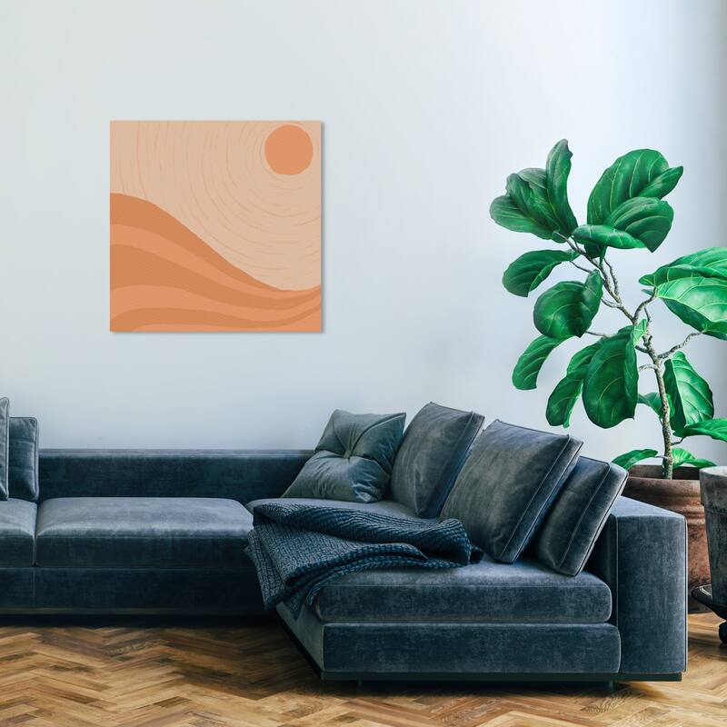 Wynwood Studio Canvas Nature and Landscape Dunes in the sun Orange and Bohemian & Eclectic Wall Art Canvas Print - 30 x 30