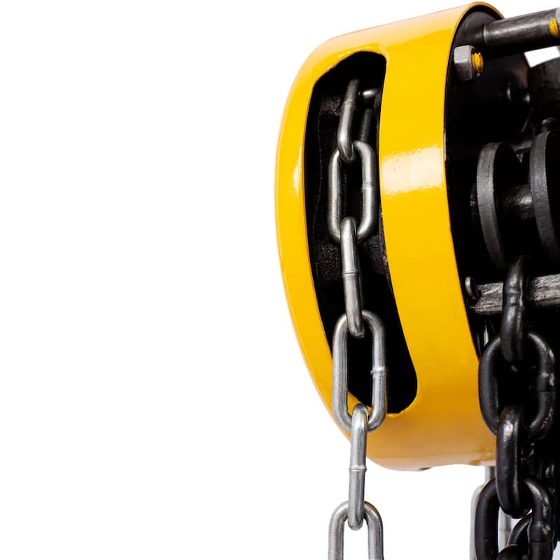 Chain hoist 2200 lbs.Yellow 10 ft. Steel Manual Chain Hoist Log Hook with 2 Heavy Duty Hooks