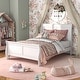 preview thumbnail 17 of 20, Furniture of America Mayday II Classic Kids Wooden Sleigh Bed White - Full