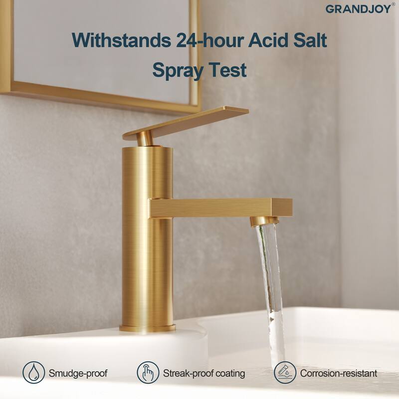 GRANDJOY 2-Pack Modern Single Handle Bathroom Vanity Faucet, Single-Hole Installation